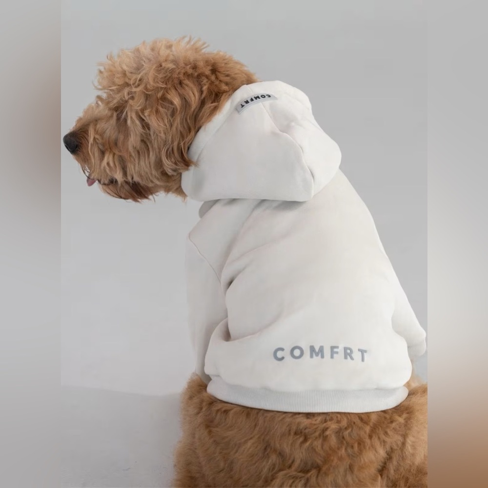 New Comfrt Tranquil Paw Hoodie Dog Sweatshirt Cement Small - Picture 2 of 6